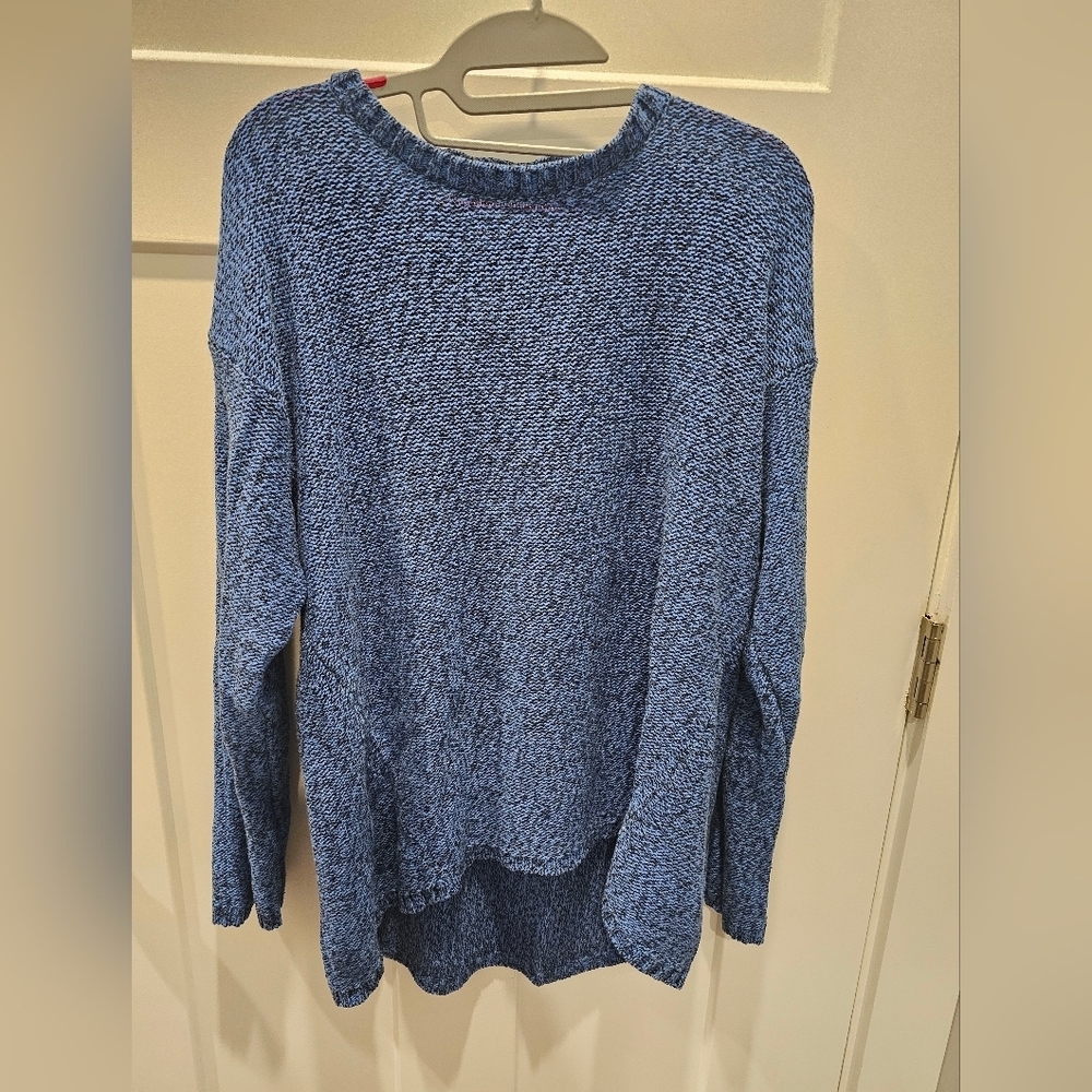 Philosophy Republic Clothing Washed Denim Heather Blue Knit Sweater Women Large